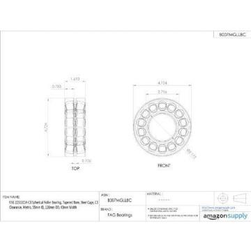 FAG NTN JAPAN BEARING FAG 22311E1K-C3 Spherical Roller Bearing, Tapered Bore, Steel Cage,