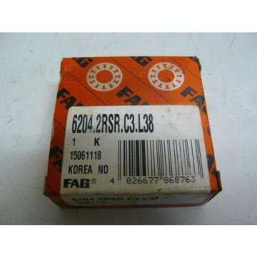 NEW FAG 6204.2RSR.C3.L38 BALL BEARING 20MM ID 47MM OD 14MM HT