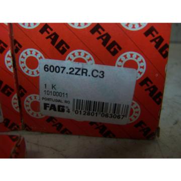 (3) NEW LOT OF 3 FAG BALL BEARING MODEL 6007.2ZR.C3  35mm x 62mm x 14mm