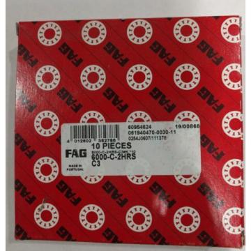 10 x Fag Deep groove ball bearing 6000-C-2HRS 6000