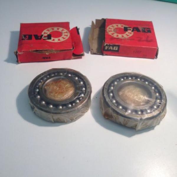 Set of Two Vintage  FAG  Ball Bearing 1207 Y 75/19    Sealed #1 image