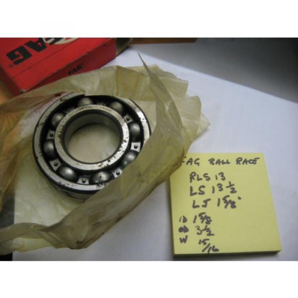 FAG RLS13  Ball race  bearing. 1 5/8&#034;id x 3 1/2&#034; od x 15/16&#034; wide. #4 image